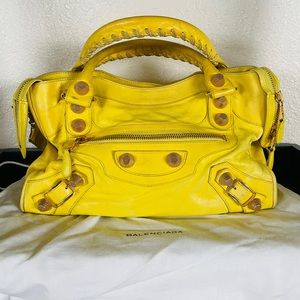 BRIGHT Yellow Balenciaga City Bag RARE!!